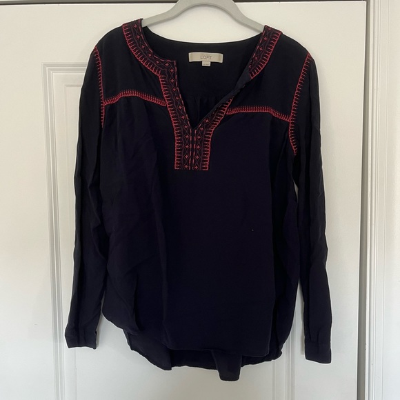 LOFT | Navy Blouse - Picture 1 of 3
